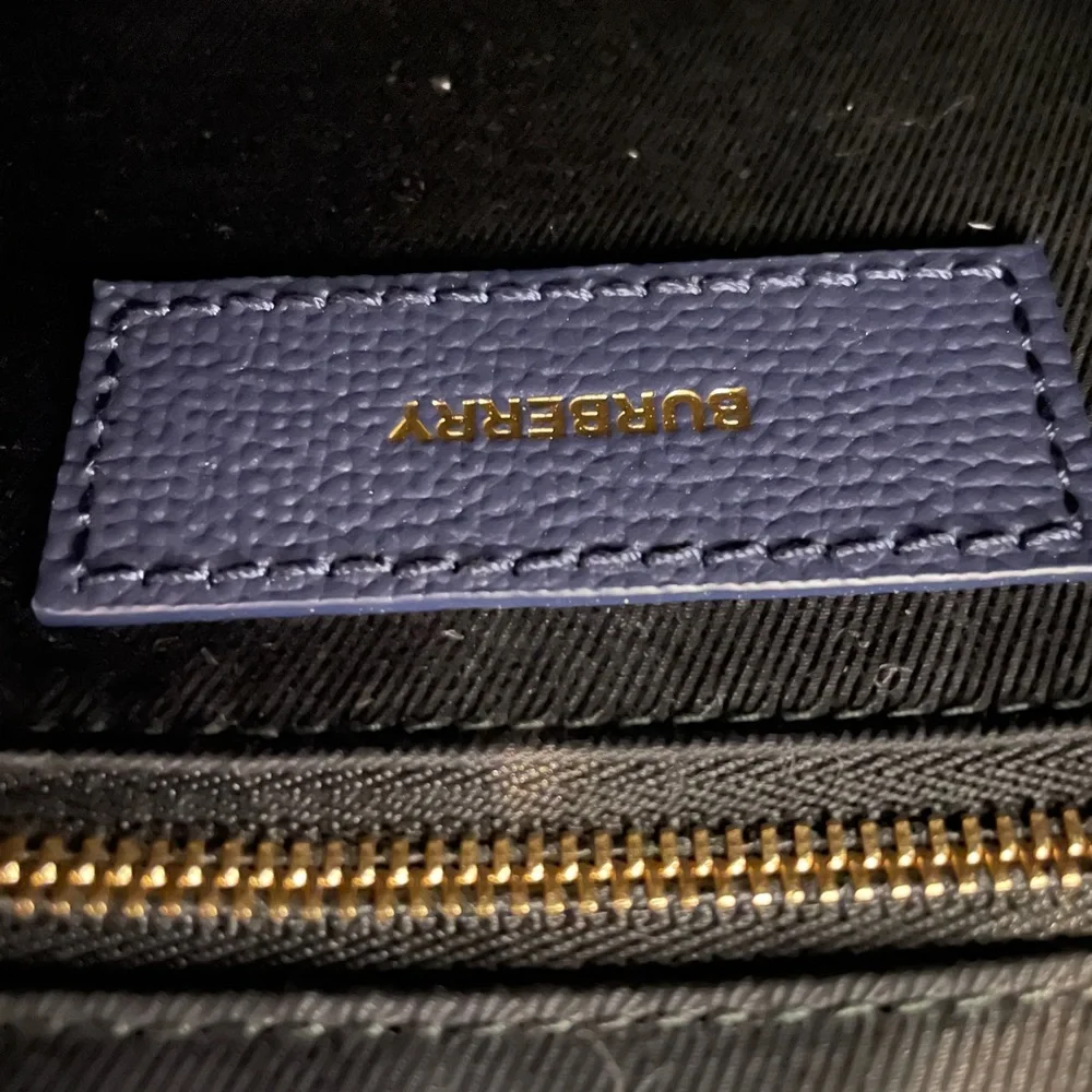 Blue Burberry House Check Small Leather Banner Satchel - Picture 6 of 8